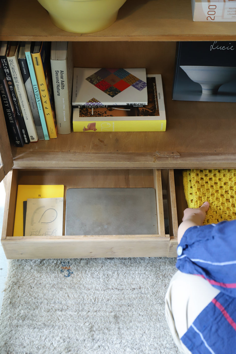 ジャパンヴィンテージ モールガラス キャビネット/Japanese Vintage