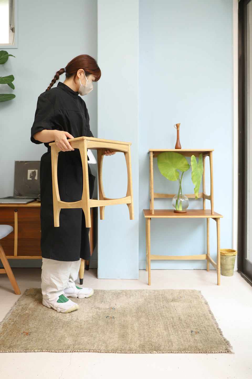 イギリス アンティーク 家具 ネストテーブル サイドテーブル 3台組