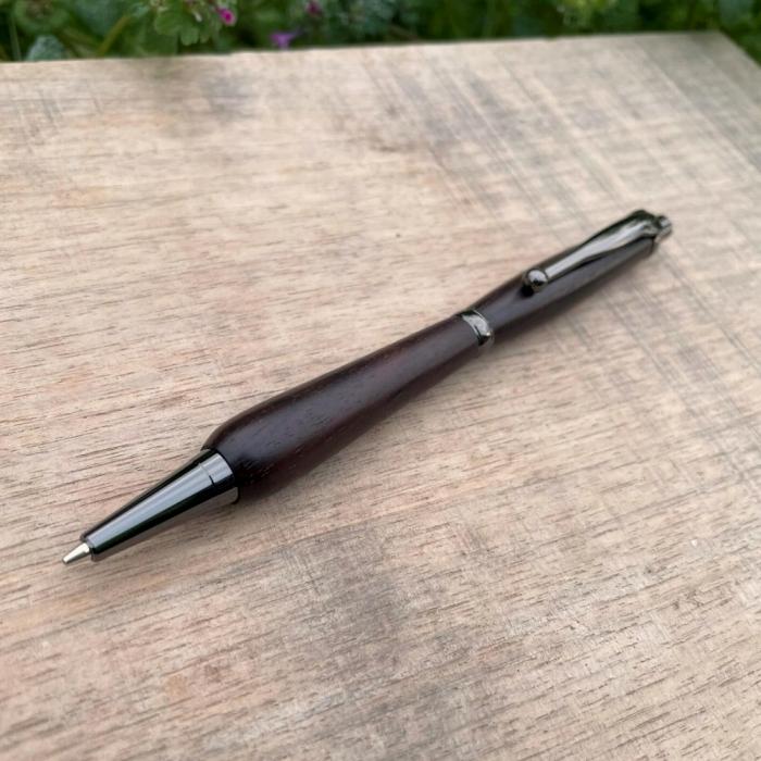 クジャクヤシ ハンドメイド 木軸ボールペン G2 天然木 ブラック