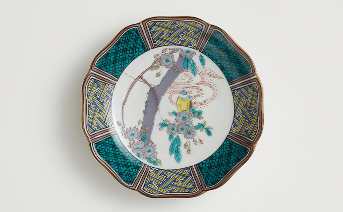 新品 九谷焼 西田伸也 銘々皿 中皿 5枚セット 鳥 花 伝統工芸 新品