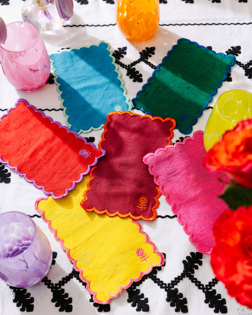 Furbish Studio - Icon Linen Cocktail Napkins S/6 - Rainbow