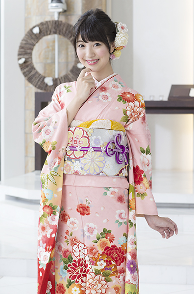 ☆ピンク地に牡丹桜と扇面柄振袖 | MK振袖スタイル | 振袖