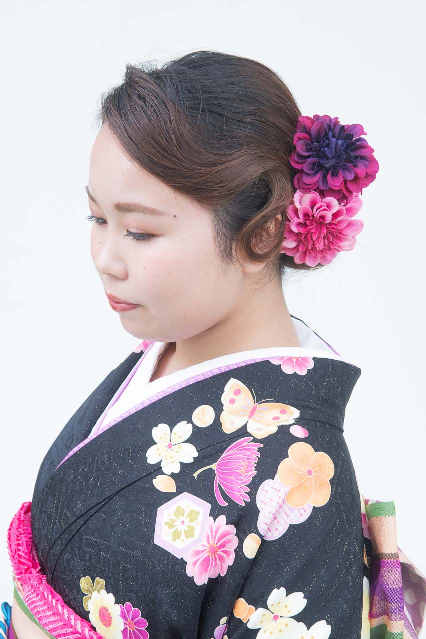 黒地にピンク花柄 - 振袖コレクション｜はたちの集い（成人式）振袖