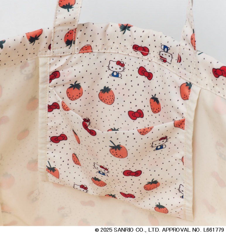 kippisのいちご柄「Metsamansikka」にハローキティとリボンが散りばめ