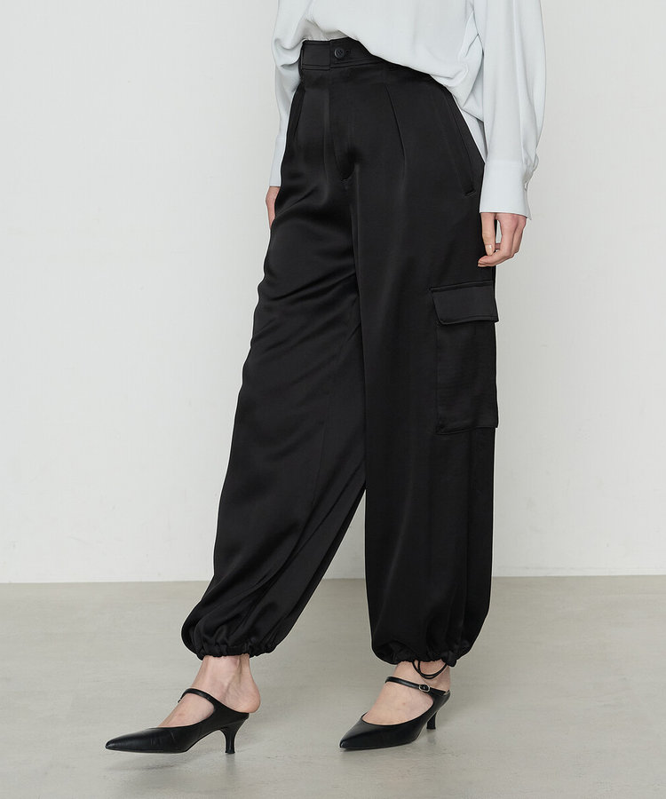 トリアセテート／ポリエステルサテン カーゴパンツ（01-10PK03-205