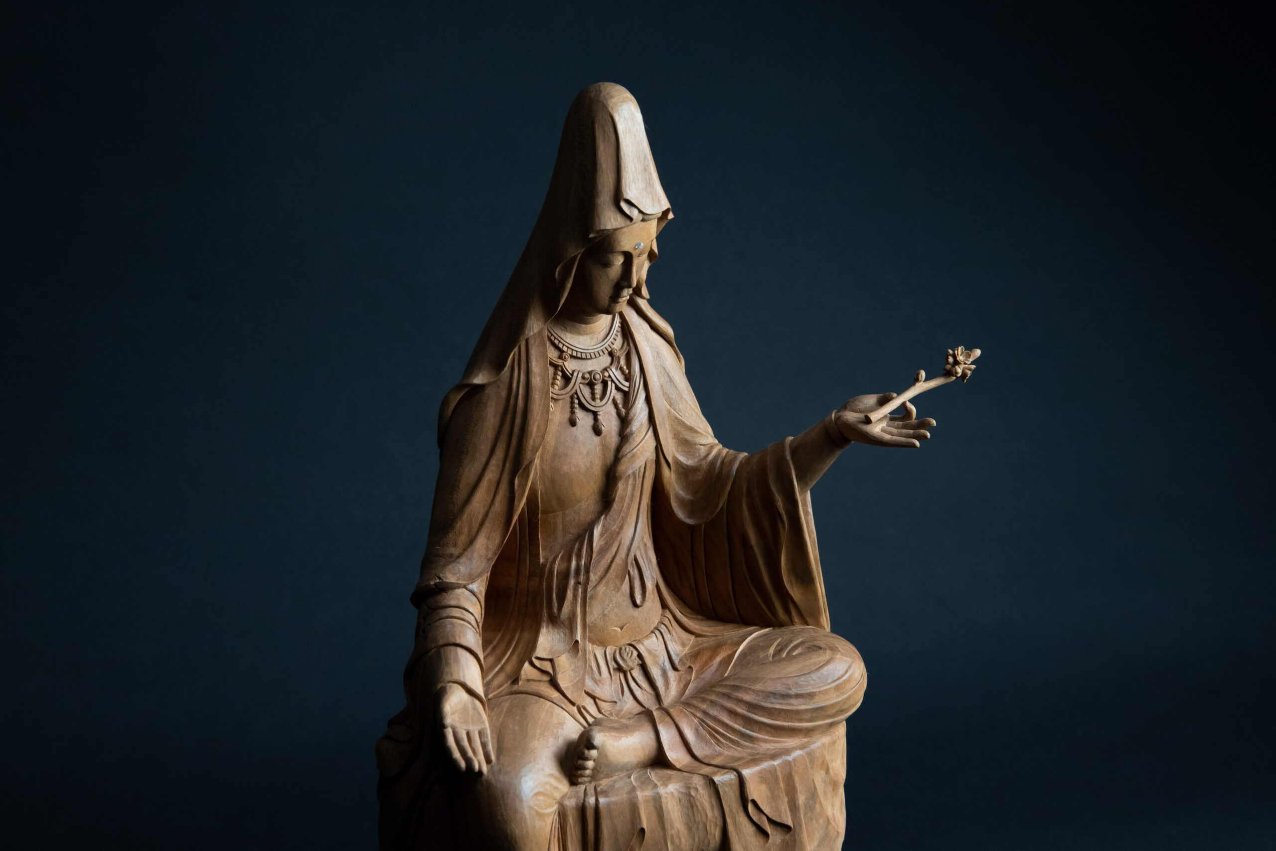 観音様 慈母観音菩薩 マリア観音 仏像 真鍮 ブロンズ像 彫刻家 作家物