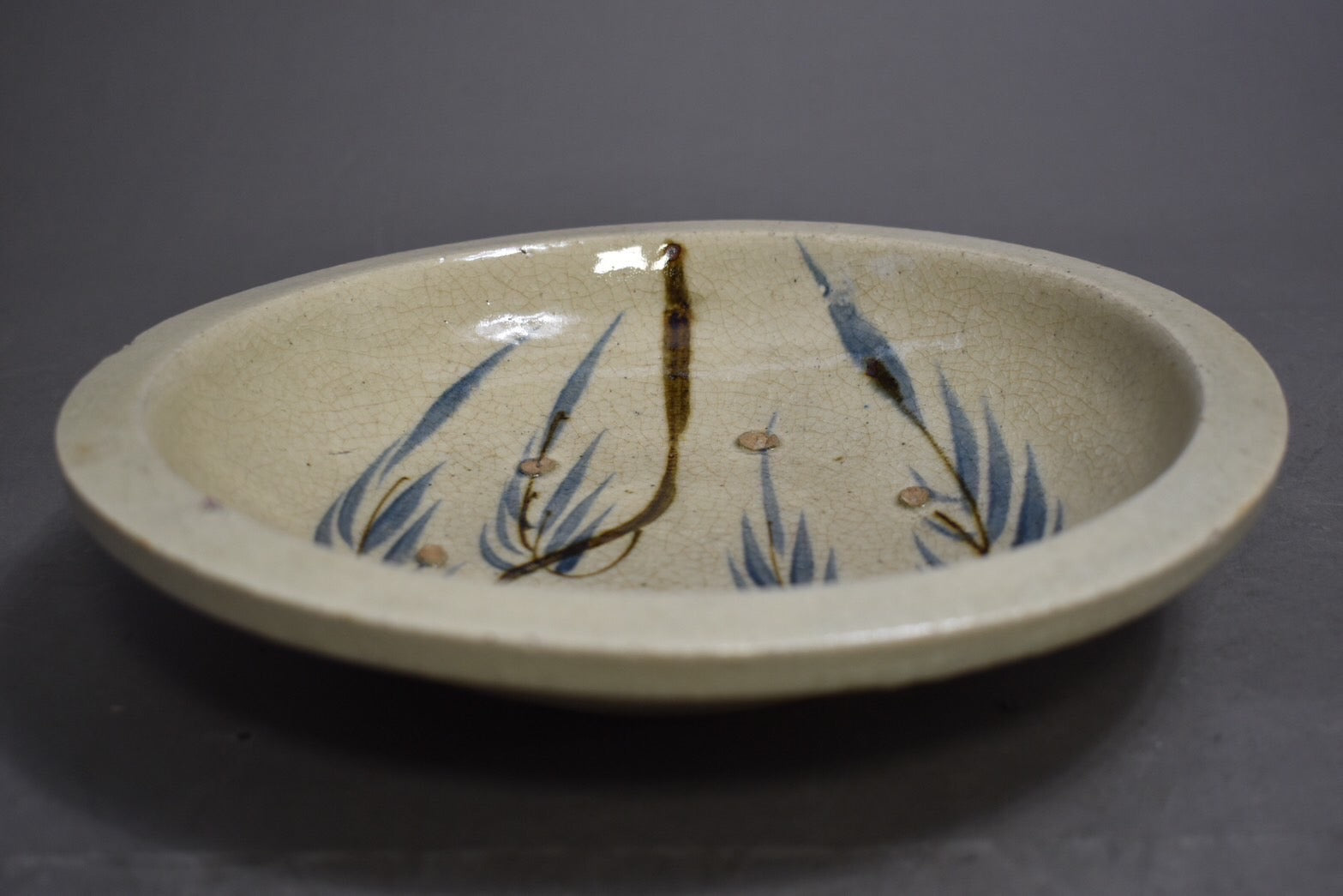 瀬戸焼 六古窯 石皿 尺皿 A169 時代 古瀬戸柳石皿 –