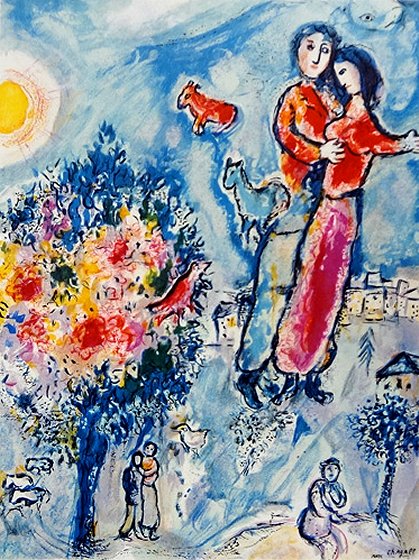 1977年 ホビー・楽器・アート シャガール 版画 Marc Chagall「ダフニス
