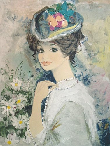 ベルナール・シャロワ『クレール』油彩 F12 原画 ギャラリー取扱作定価