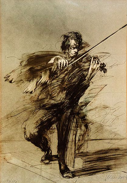 ワイズバッシュ：ヴァイオリニスト4】 絵画 販売 買取 | 東京