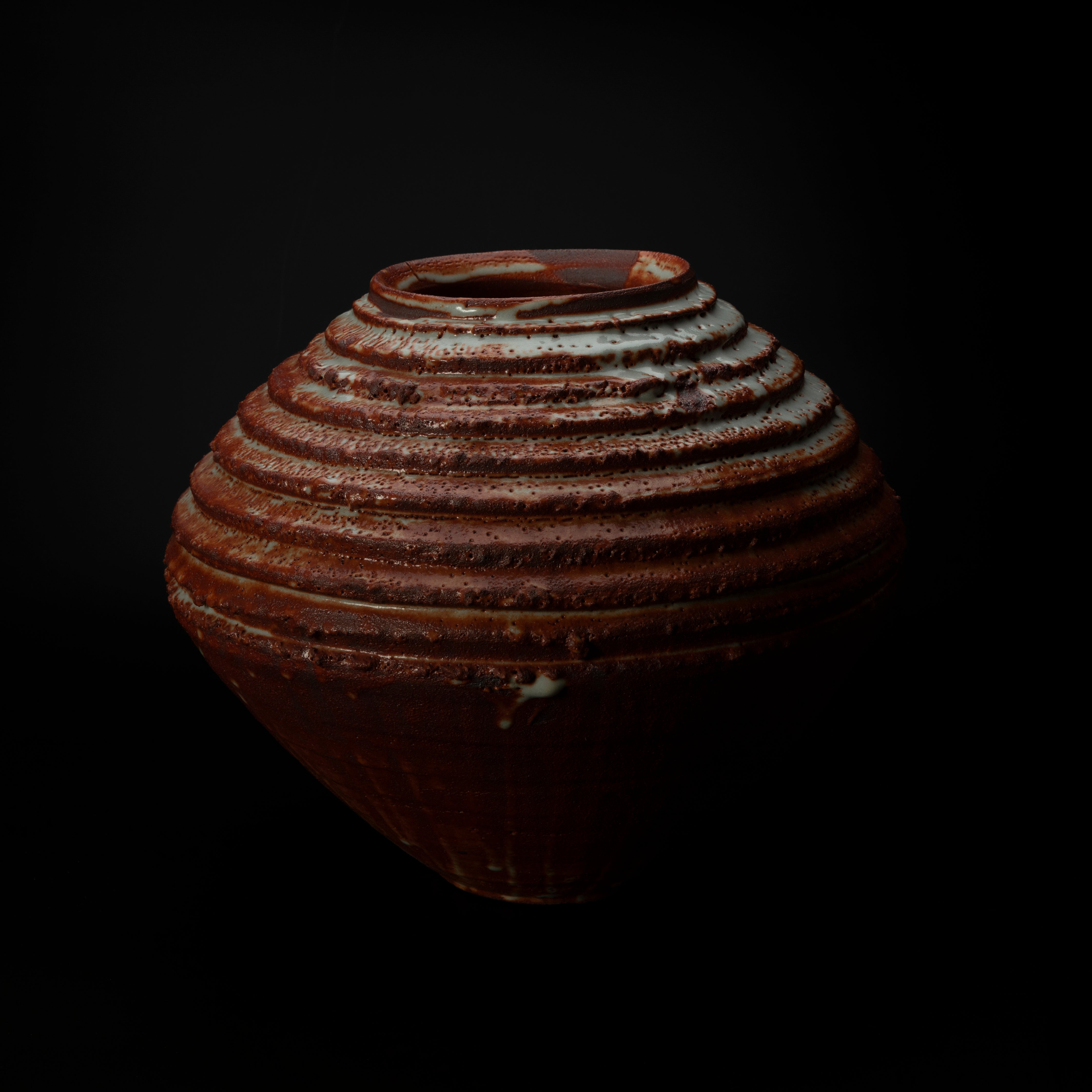 林正太郎造 鼠志野 花入れ