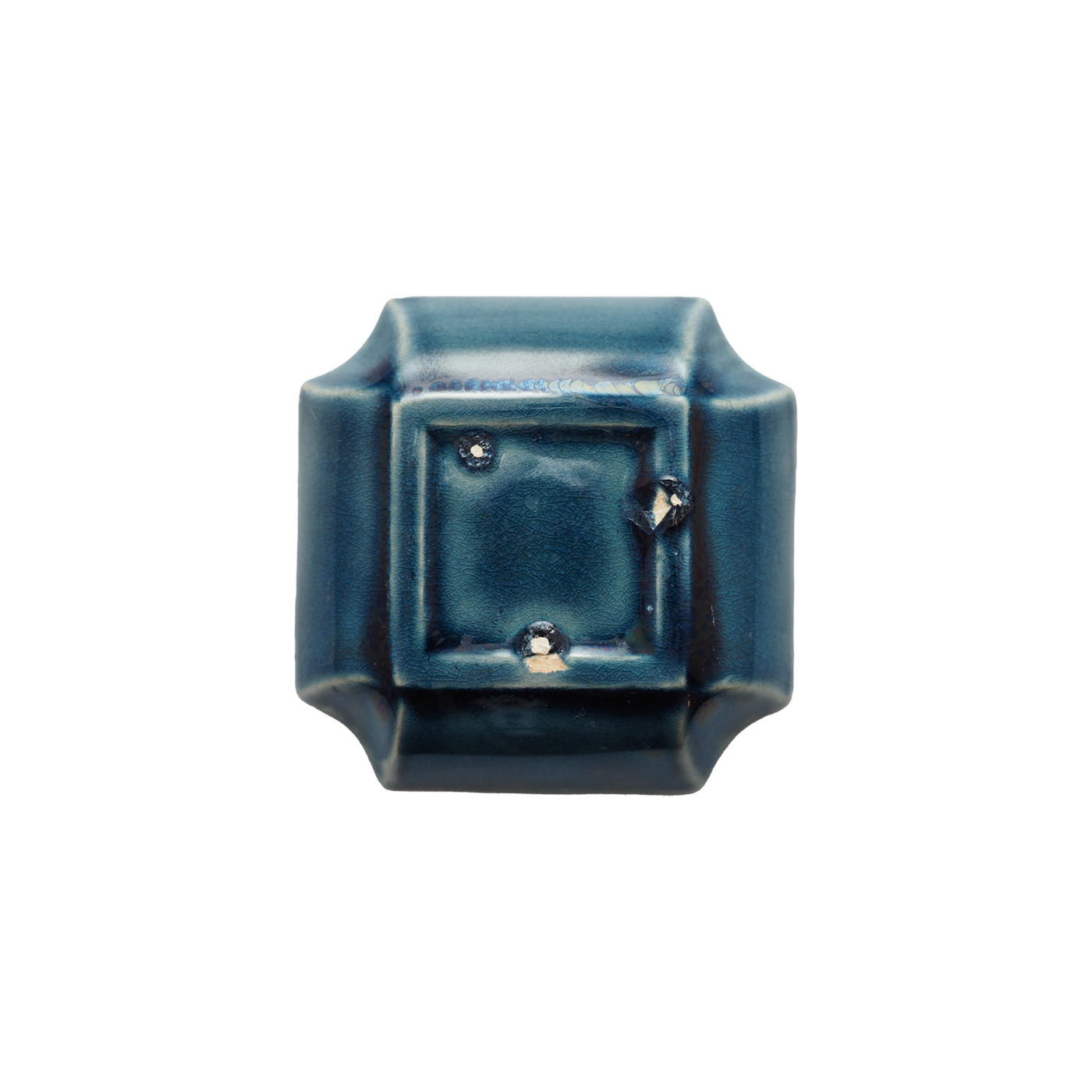 珉平焼 四方隅切皿 交趾陽刻 小皿 7枚 70707 珉平焼