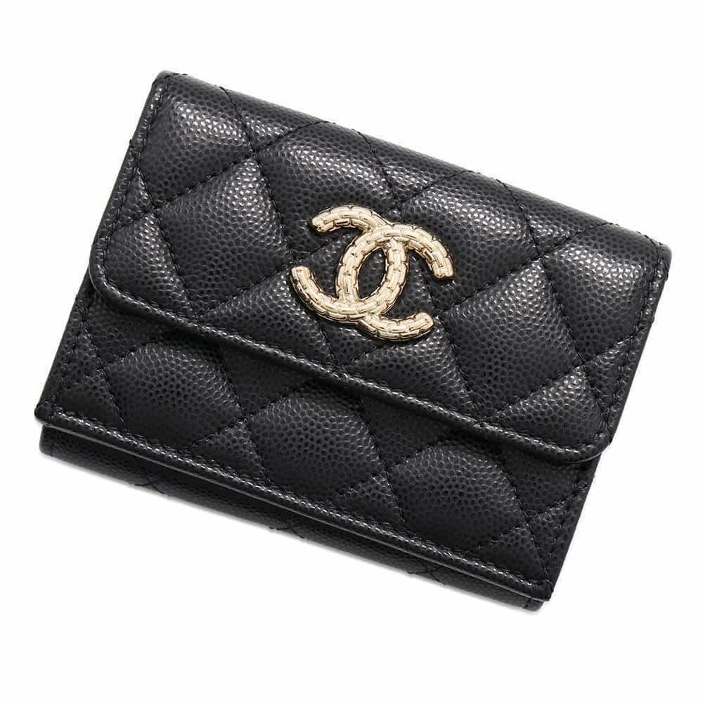 CHANEL ブラック 三つ折り財布 【公式通販】