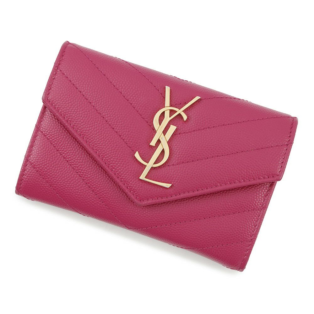 サンローランパリ 二つ折り財布 レオパード パテント 562796 SAINT