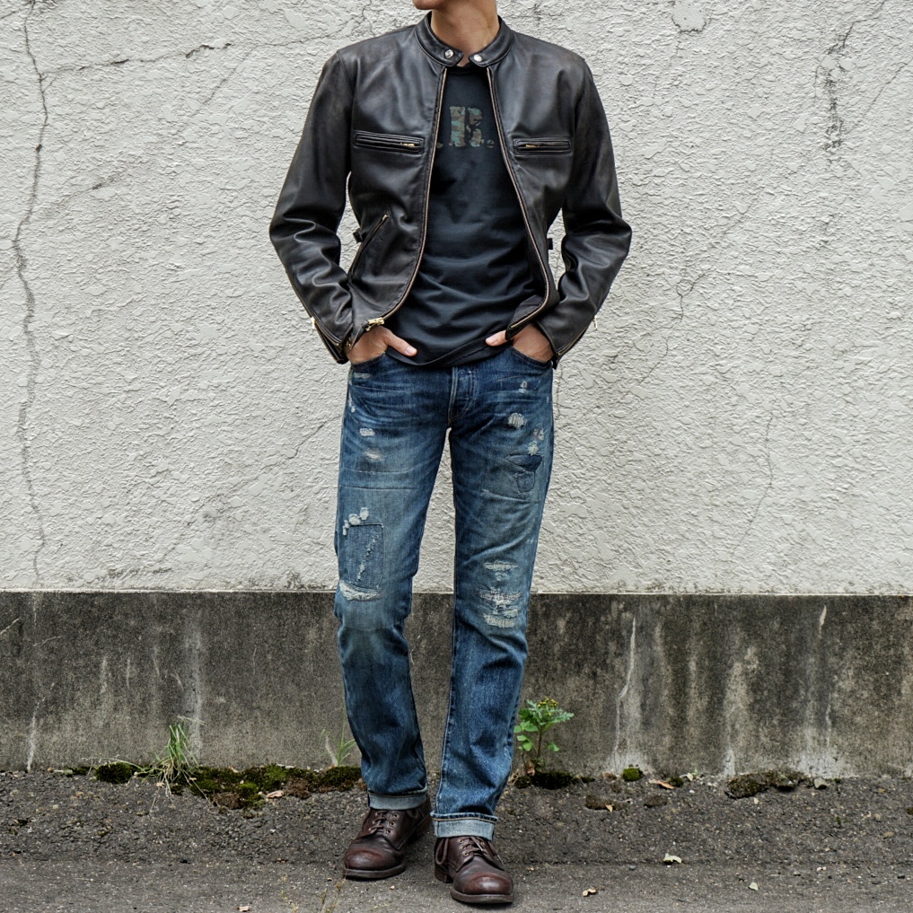 k*6様 RRL ダブルアールエルラルフローレン レザージャケット ライダー