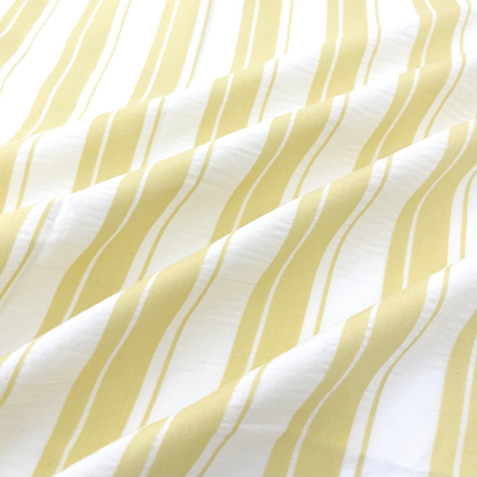 NO.171 先染めボーダーストライプ twill イエローホワイト - 福田織物