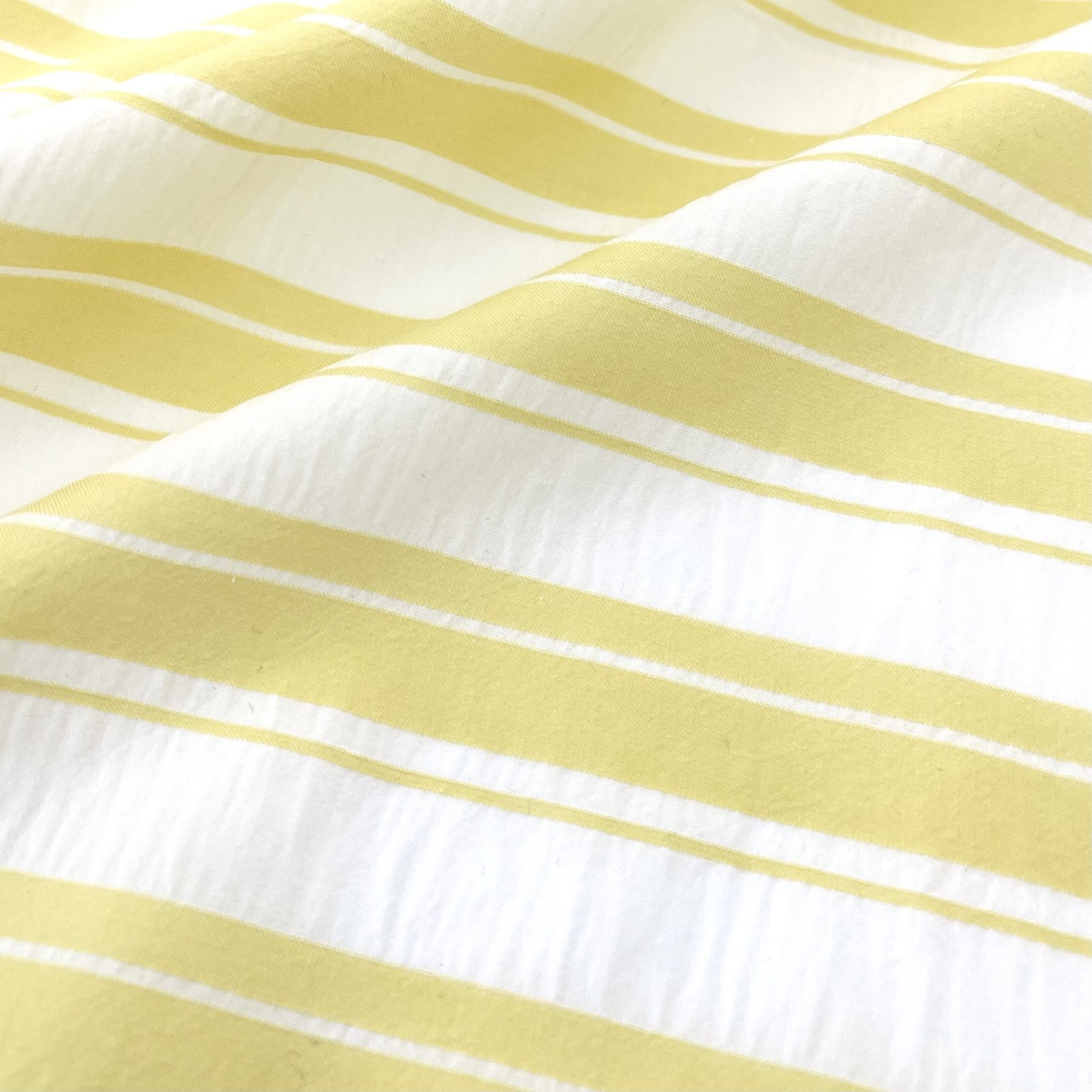 NO.171 先染めボーダーストライプ twill イエローホワイト - 福田織物