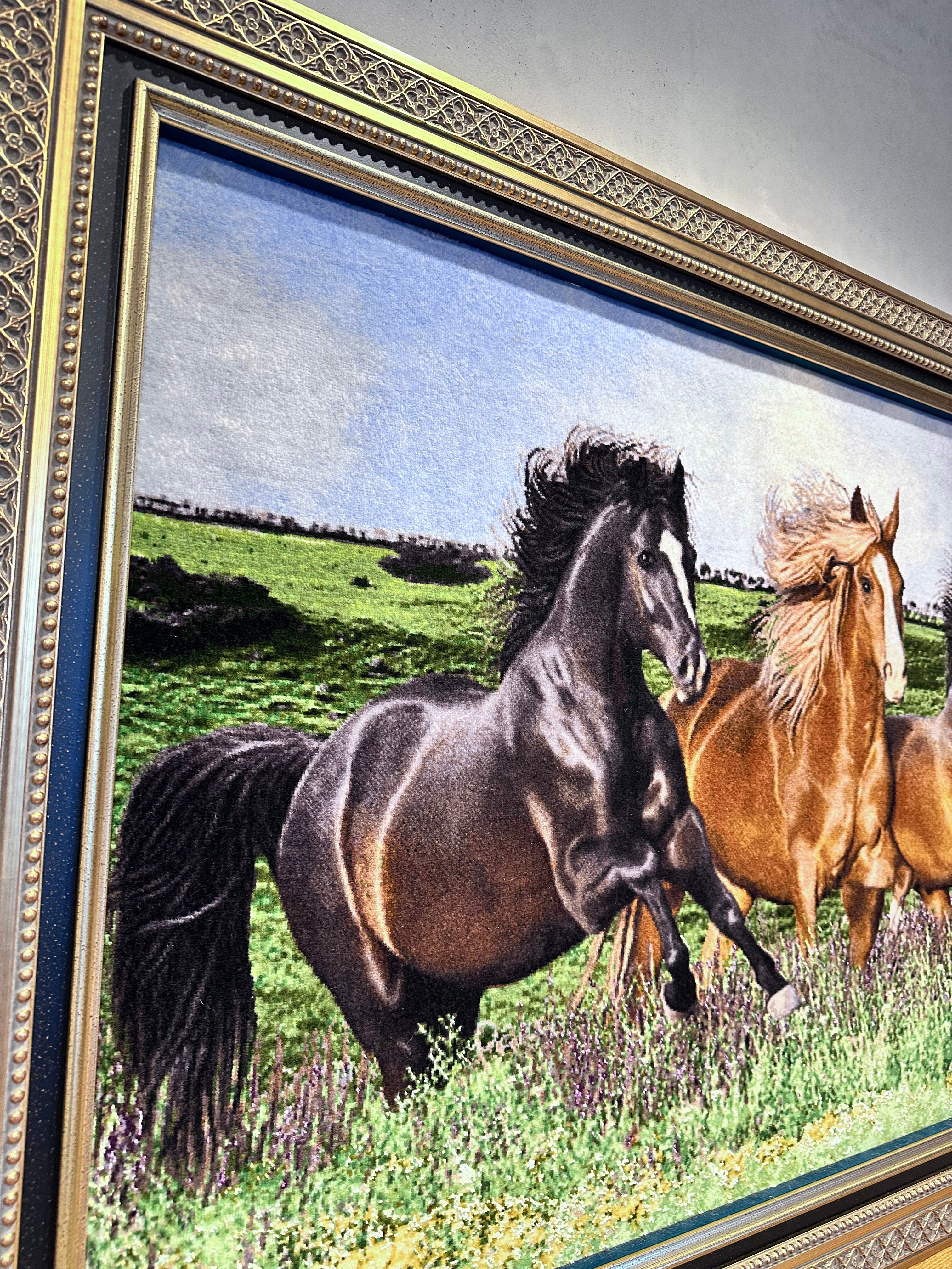 ペルシャ絨毯 絵画絨毯 手織り タペストリー 横495✖️縦675