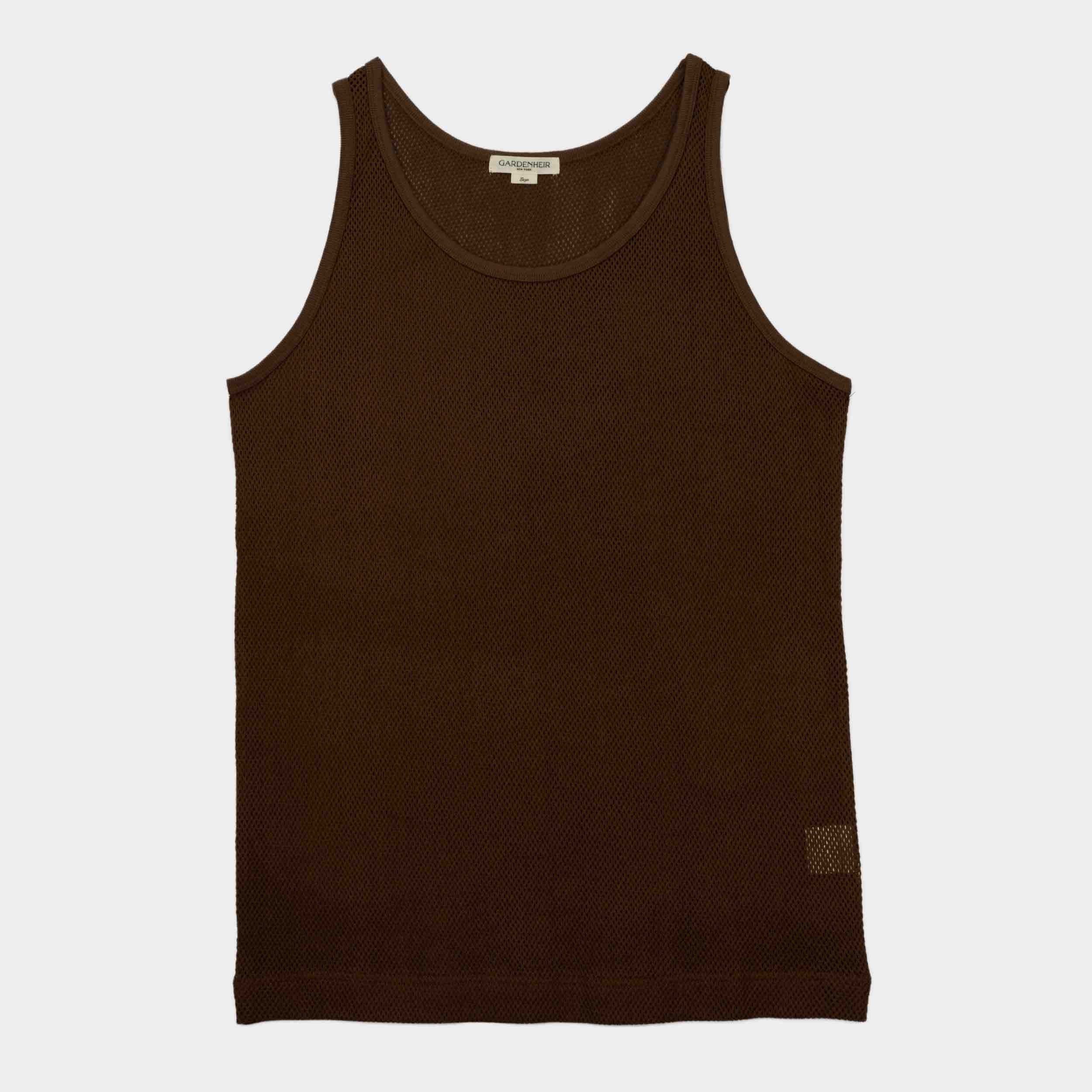 Cotton Mesh Tank Top in Black – Gardenheir