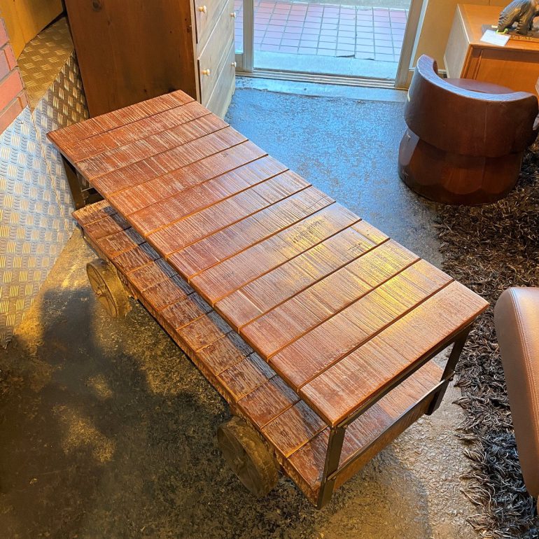 ジャーナルスタンダード 木製テーブル 車輪付き 約51cm ストア x 92cm