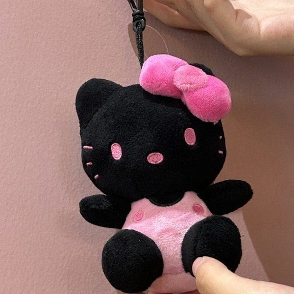 キーホルダーストラップ万博キティ7種コンプリート黒キティブラック