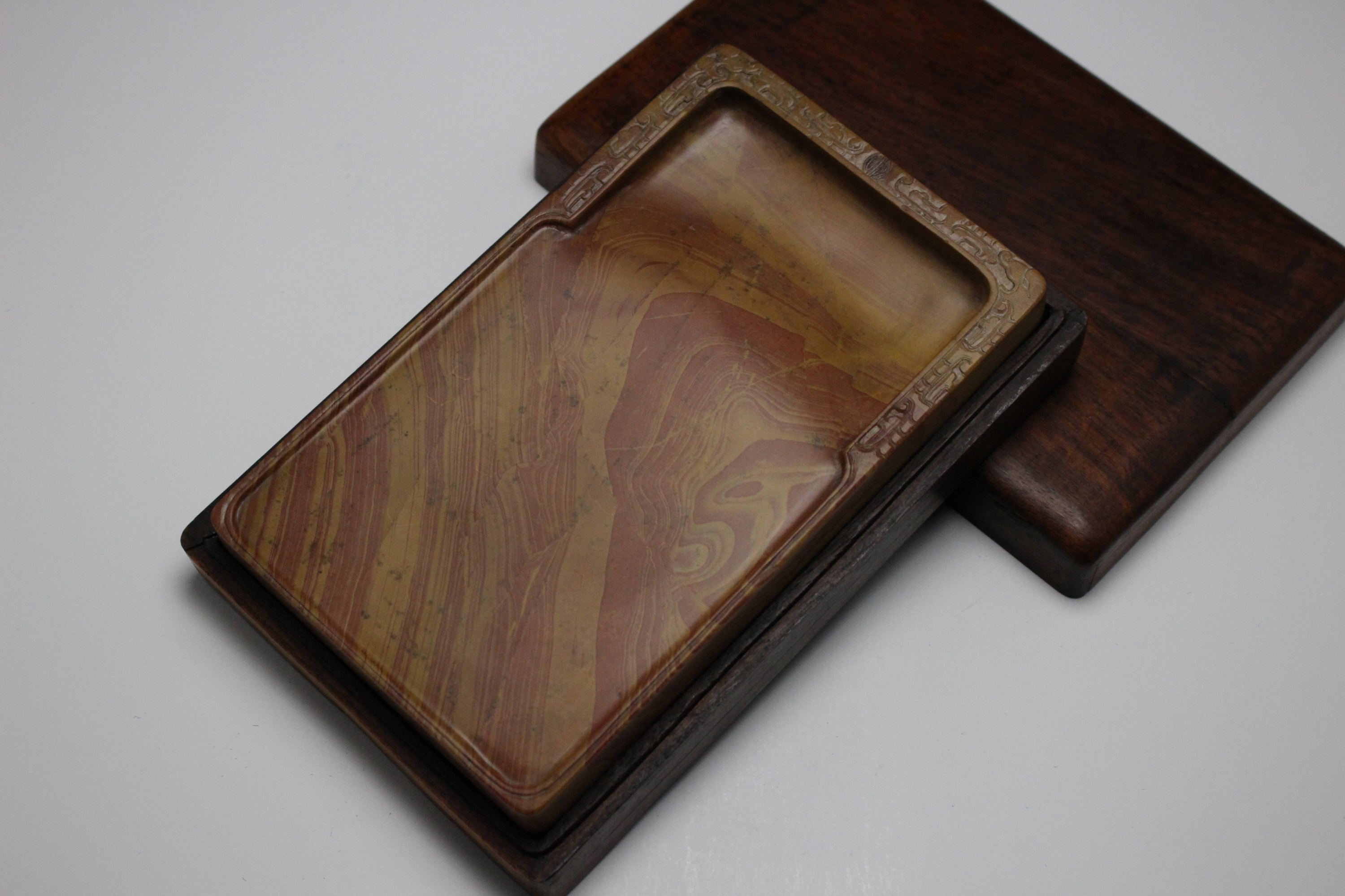 ♥中国 硯 紅糸硯 紅絲硯 小型 520g 骨董品 ♥中国 硯 紅糸硯 紅絲硯