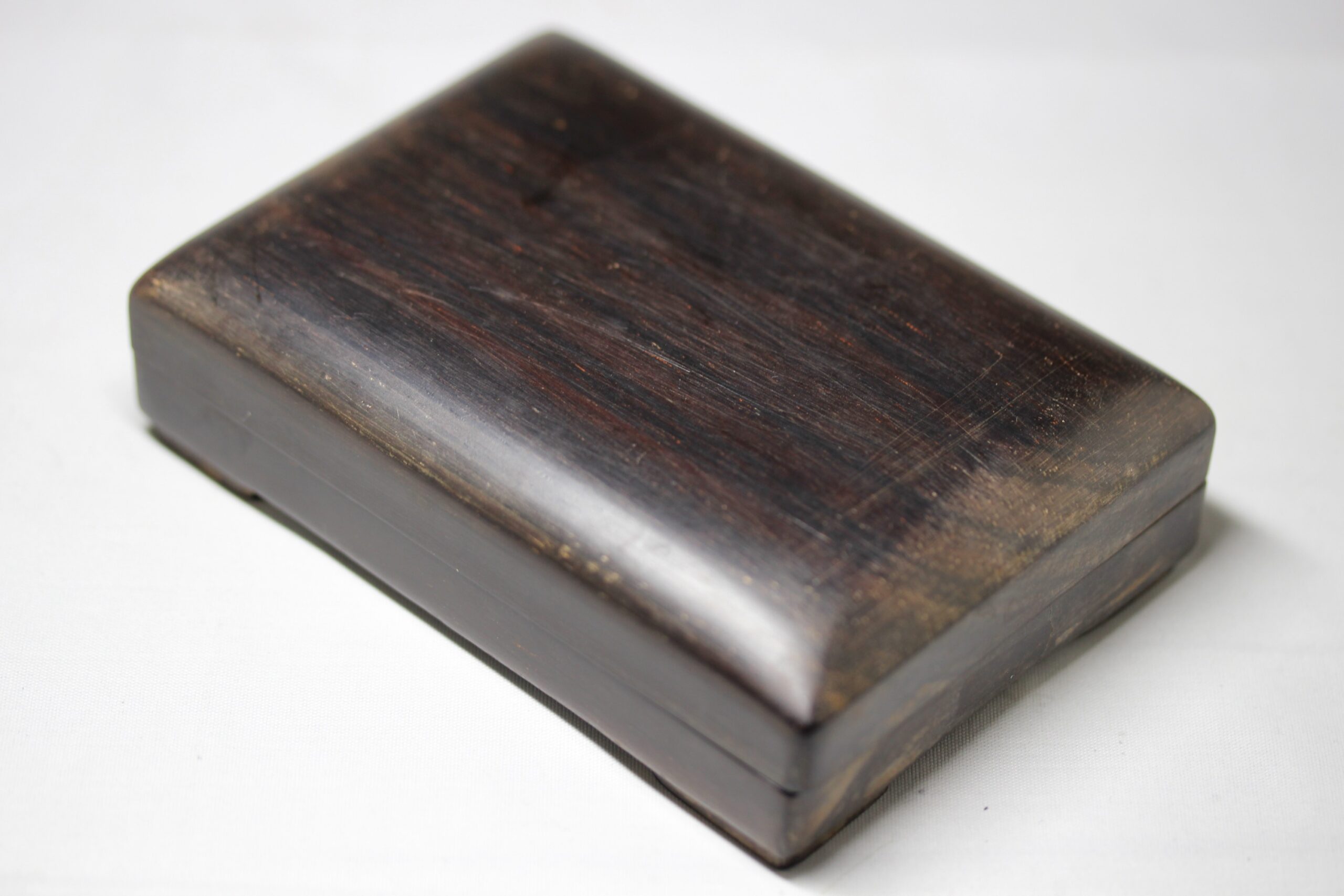 中国美術 古錫 刻 古城眺馬上人物紋 題詞 蓋物 文房四宝(HA433)