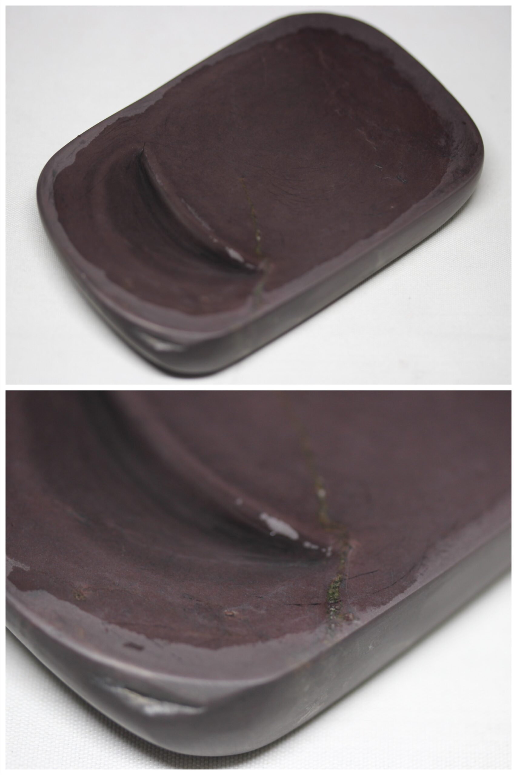 書道具 端渓硯 約20.0×12.0cm厚さ3.8cm. w箱込み，