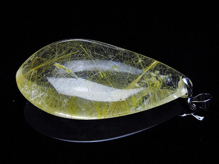 パワーストーン 天然石 金針ルチル水晶ペンダント[T86-7113]