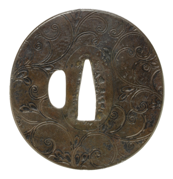 赤銅 目貫 雨龍図 無銘 日本刀 刀装具 骨董 古美術 江戸期 片目貫 無銘