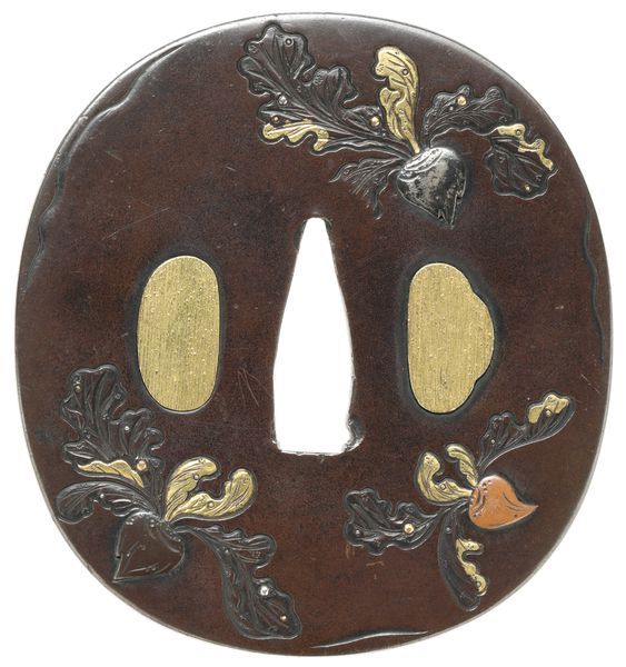 超絶技巧 江戸～明治期 栗形指輪 武者の図 里帰り品 金銀象嵌日本刀