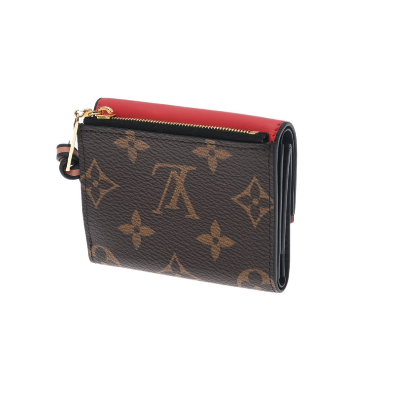 LOUIS VUITTON 三つ折り財布 ブラウン/レッド Louis Vuitton 三つ折り
