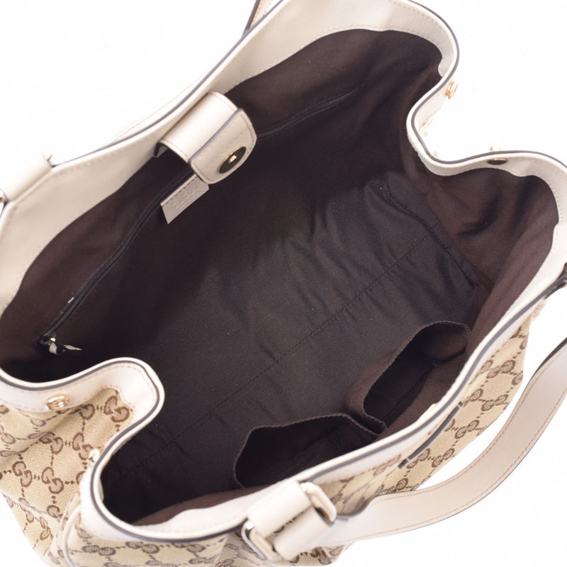 グッチアウトレット ベージュ アイボリー レディース GGキャンバス
