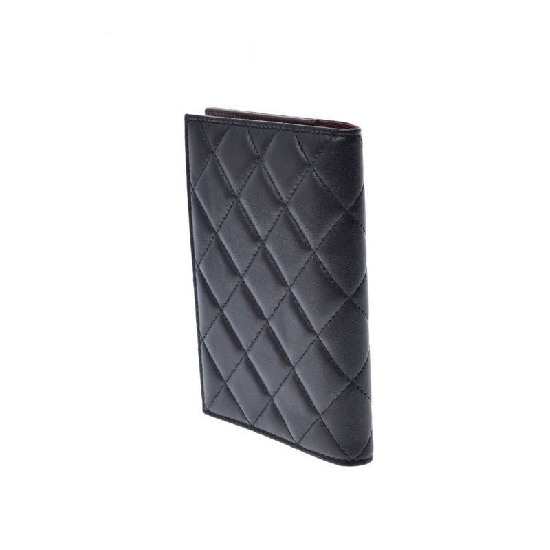 シャネルココマーク パスポートカバー 黒 ユニセックス ラムスキン