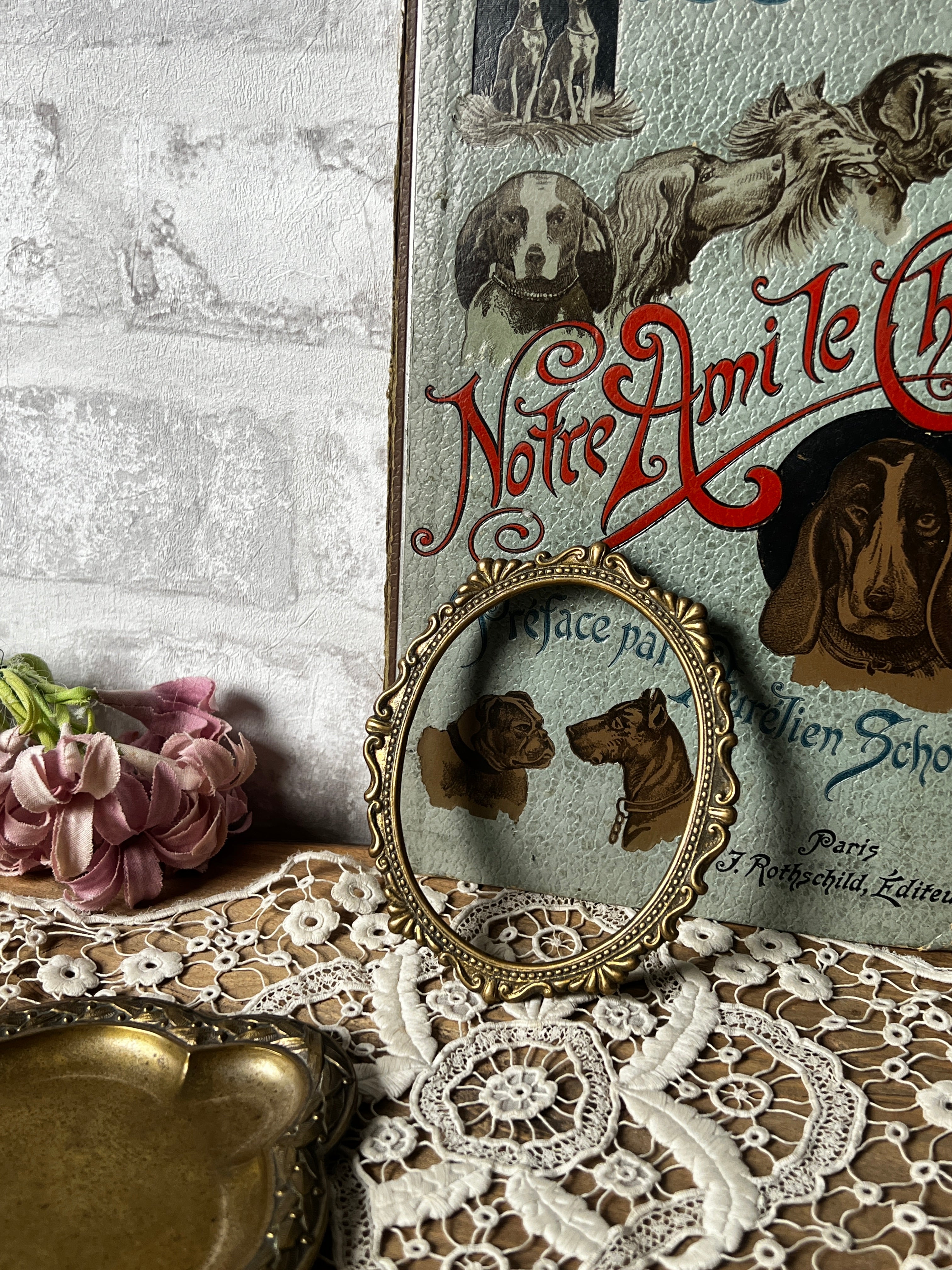 真鍮製楕円ミニフレーム – France Antique 銀色アンティーク