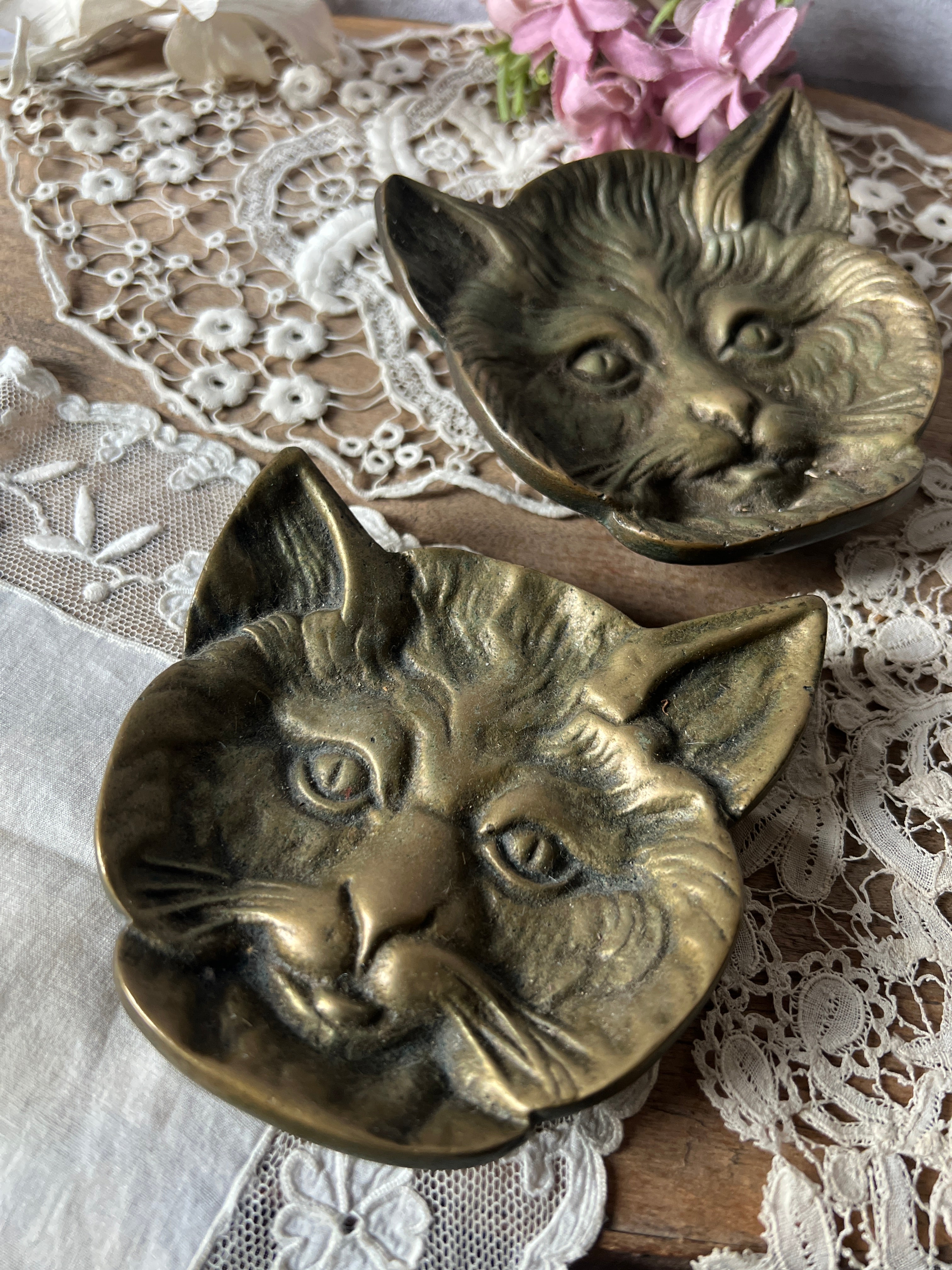 フランス アンティーク 猫の小皿 フランスアンティーク猫トレイ 猫皿