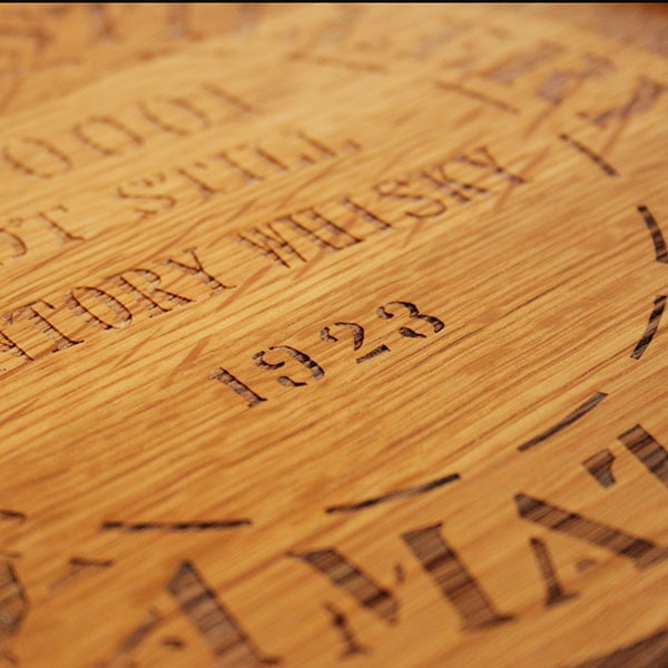 鏡板トレイ（山崎マーク） 樽オーク テーブルウェア サントリー樽