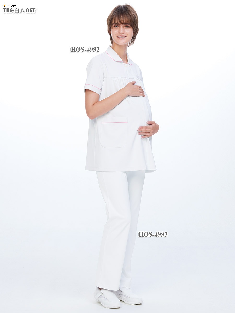 マタニティチュニック半袖[ナガイレーベン製品] HOS-4992｜THS-白衣
