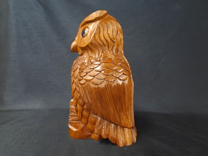 屋久杉ふくろう彫り物・置物140 | 屋久杉彫り物・置物 | 屋久杉堂