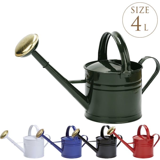 ブリキ製 シンプルジョウロ 4L じょうろ如雨露/おしゃれ/ブリキ
