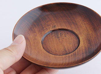 静寛 栃3.5丸茶托（すり漆）｜山中塗のうつわ｜和食器通販 じろや