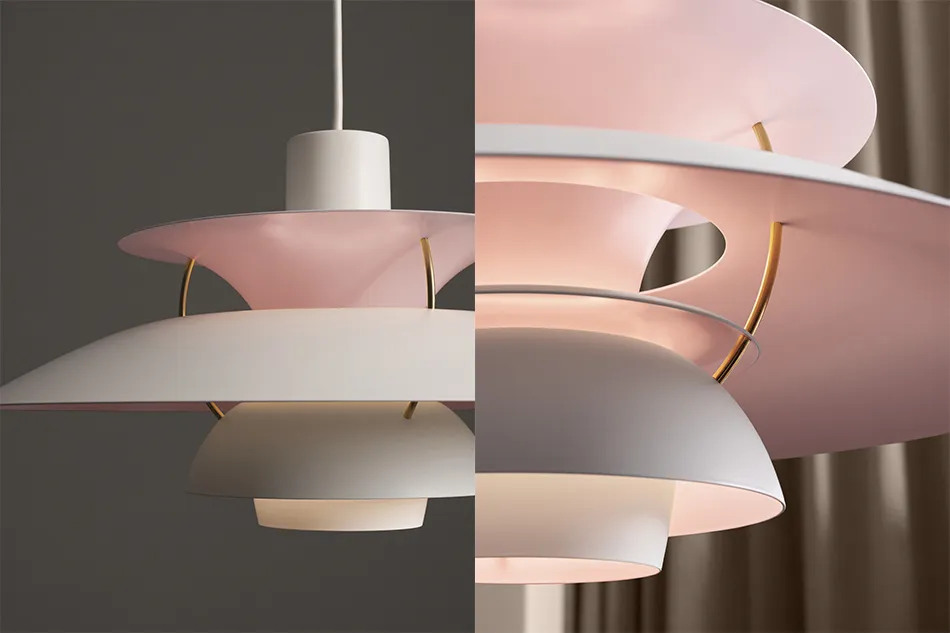 ルイスポールセンPH5 リプロダクト ホワイトピンク50 加工あり PH 5