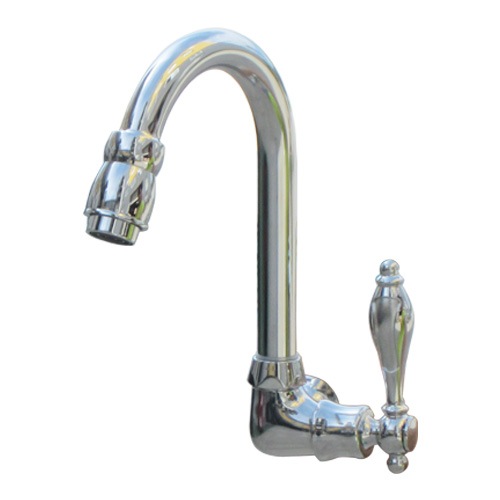 廃番】単水栓 蛇口 カラン 壁付け おしゃれ 銀 シルバー W80×D175×H210