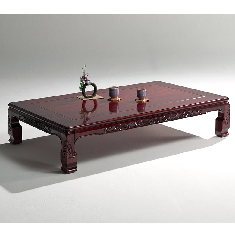 座卓 彫刻入り 和風座卓 折りたたみ 折れ脚 ローテーブル 120/150 栓