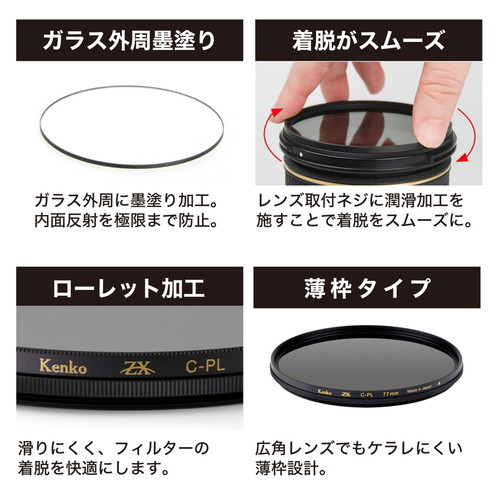 即配】77mm ZX (ゼクロス) C-PL N ケンコー KENKO 【ネコポス便送料