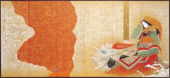 真作 石踊達哉【源氏物語 ・野分】寂聴 琳派 限定140 サイン 講談社 石