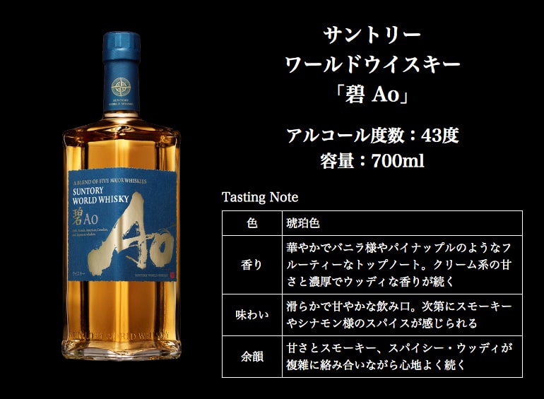サントリー ワールドウイスキー 碧 アオ Ao 43度 700ml SUNTORY WORLD