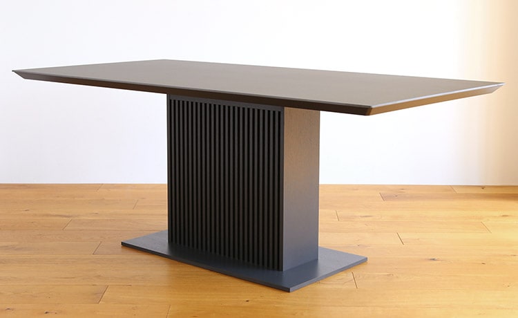 PM セラミック×リブ脚 ダイニングテーブル 1本脚 幅135 160 180cm 円形