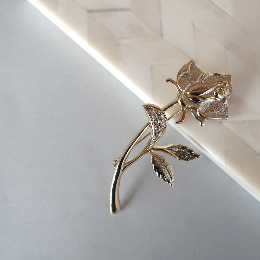 K18GP シャンパンゴールドローズブローチ | ショールピン・ブローチ