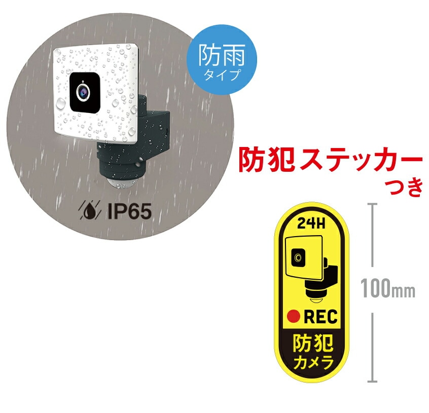 ムサシ 20Wワイド追尾式LEDセンサーライト Wi-Fiカメラ C-AC1020TA